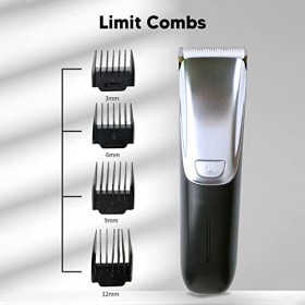 Tondeuse à Cheveux électrique Fil, Rechargeable par USB, pour Barbier, Affichage de Puissance, Argent