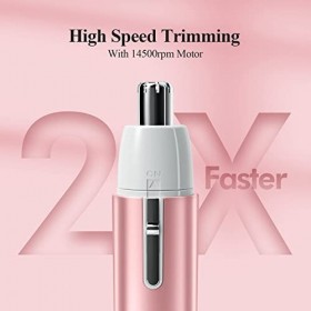 TOUCHBeauty Tondeuse à cheveux pour oreilles et nez pour femme, tondeuse à poils de nez indolore pour femme, rose