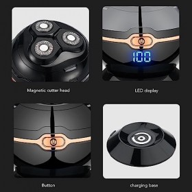 Mini Tondeuse Électrique Rasoir Électrique Rechargeable Affichage LED Cutter Numérique 3 Lame Anneau Tondeuse Portable Pour H