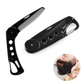 1 PCS Hommes Barbe Styling Peigne En Acier Inoxydable Pliant Peigne Anti Statique Moustache Peigne Outils De Coiffure Autre 