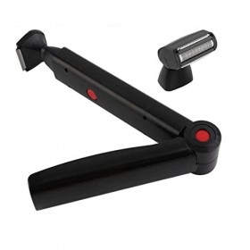 SCGHBK Rasoir à dos avec chargement USB pour homme - Long manche - Double tête - Rasoir électrique pour enlever les poils - P