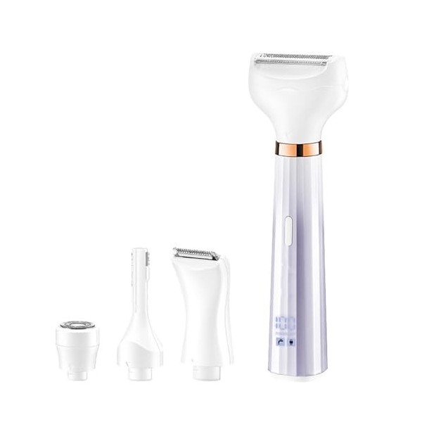 Yolispa Ensemble de rasoir 4 en 1 pour femme portable rechargeable pour le visage, les bras, les jambes, les aisselles