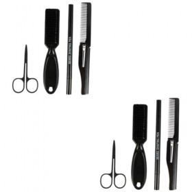 minkissy 8 Pièces Ensemble De Stylos À Moustache Peignes À Cheveux Pour Hommes Crayon À Barbe Avec Brosse Ciseaux À Barbe Oei
