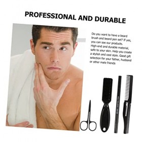 minkissy 8 Pièces Ensemble De Stylos À Moustache Peignes À Cheveux Pour Hommes Crayon À Barbe Avec Brosse Ciseaux À Barbe Oei