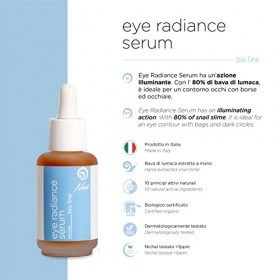 Nuvo Serum Contour des Yeux avec 80% Bave d Escargot, BIO CERTIFIÉ, Caféine, Vitamine C, Extrait de Moléne, pour Cernes, Hyd