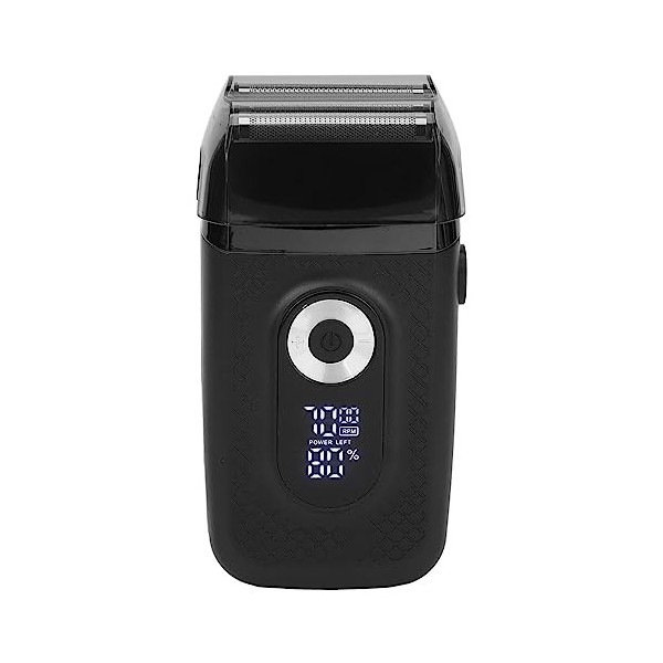 Jauarta Tondeuse à barbe électrique LED réglable 3 vitesses lame amovible rechargeable USB Tondeuse à barbe numérique