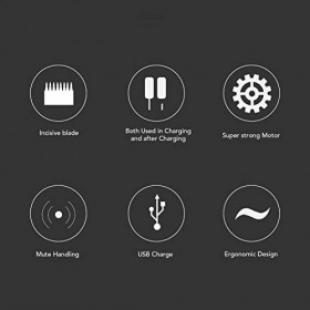 Focket Détails Tondeuse à Barbe Alliage de Titane Cadre Antidérapant Tondeuse à Cheveux Professionnelle Lames Lavables Écran 