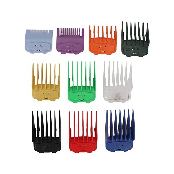 10pcs Clipper Peignes Guides pour Couper les Cheveux de Différentes Longueurs, Dents Arrondies Sûres et Confortables Tondeuse