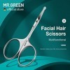 MR.GREEN Ciseaux à poils arrondis en acier inoxydable pour moustache, barbe, sourcils, cils Mr-2002-UK 
