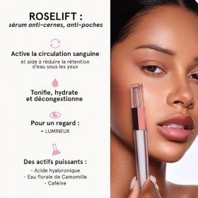 ROSELIFT Sérum anti cernes, anti poches Naturel par ROSEGOLD, Réduit les Cernes/Poches sous les yeux, Regard plus Lumineux, F