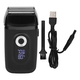 Tondeuse à Barbe électrique, LED 3 Vitesses Réglables, Tondeuse à Barbe Numérique USB, Tondeuse à Moustache Rechargeable, Ton