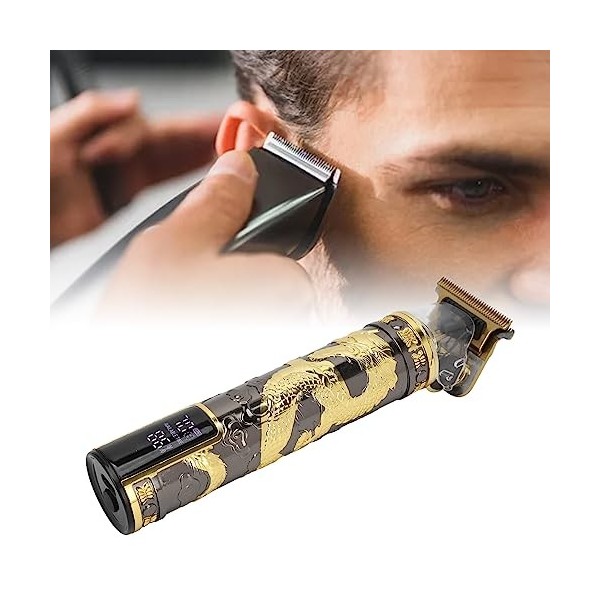 Tondeuse à Cheveux électrique, Affichage LED Professionnel Fil Charge USB Poignée Ergonomique Tondeuse à Cheveux pour Salon d