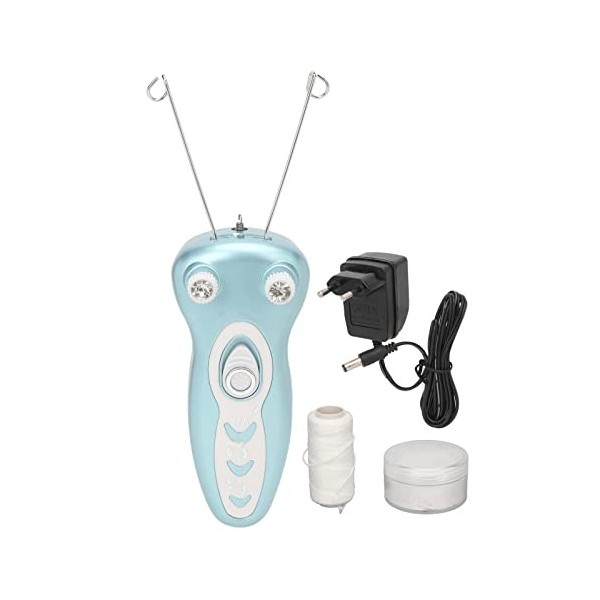 Épilateur Facial électrique, épilateur Facial électrique avec Cordon en Coton, Rechargeable, sans Fil, Lumière LED, épilateur