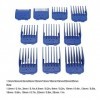 Lot de 10 guides de coupe de rechange pour tondeuse à cheveux - Bleu