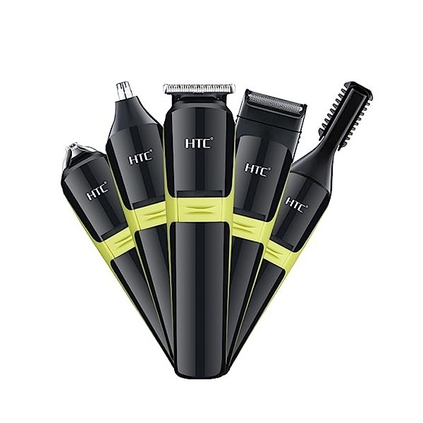 HTC Tondeuse à cheveux professionnelle 10 en 1 pour homme, tondeuse à cheveux T-blade, tondeuse à corps, coupe-nez et oreille