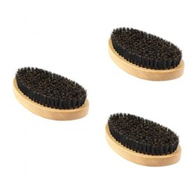 minkissy 3 Pièces Brosse à Barbe Portative Poils Bambou Homme Propre