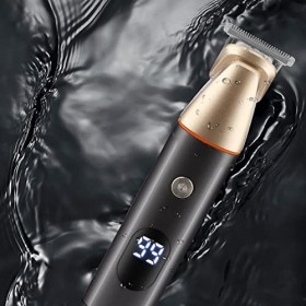 DERCLIVE Kit de tondeuse à cheveux sans fil 5 en 1 pour homme, étanche, rechargeable, électrique pour le nez, la moustache, l