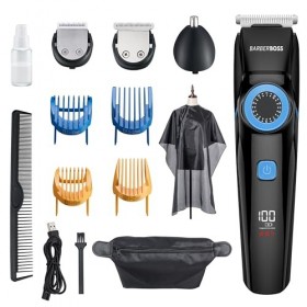 Barberboss Tondeuse à barbe pour homme et tondeuse à cheveux pour homme, tondeuse nez homme, kits de toilettage pour hommes, 