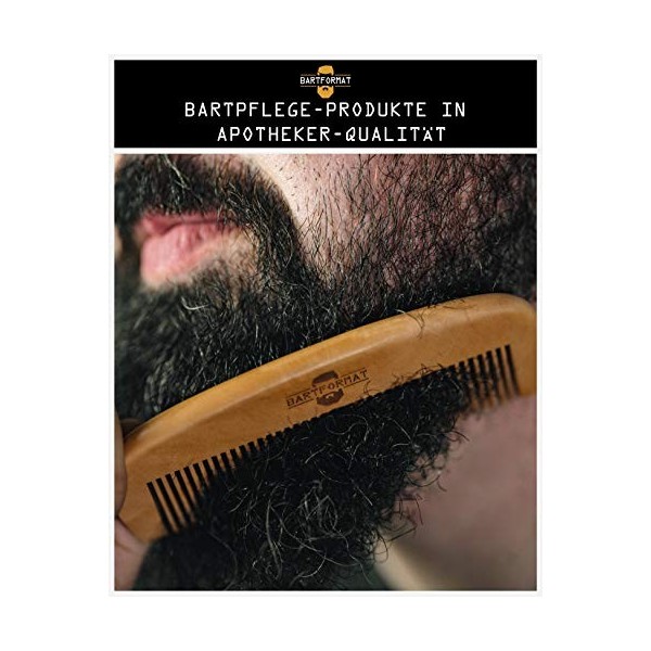 Set dentretien de barbe KURZMACHER de BARTFORMAT Ciseaux à barbe 16 cm en acier inoxydable mat, peigne à barbe 13 cm 100