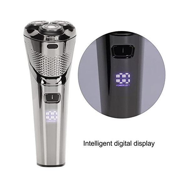 Tondeuse à Barbe électrique étanche à Faible Bruit USB Rechargeable Tondeuse à Barbe écran LCD Intelligent Durable Confortabl