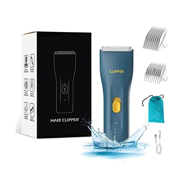 Rasoir intime électrique pour homme avec lame Cermaic extra sûre, tondeuse à poils pubiens professionnels, rechargeable pour 