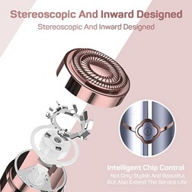 Épilateur facial pour le menton lèvre supérieure prune pêche comprenant 4 têtes de rechange pour épilateur pour femme et visa