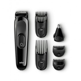 Braun MGK 3020 Kit de rasage multifonction avec précision pour coiffure de barbe et cheveux 6 en 1 Noir