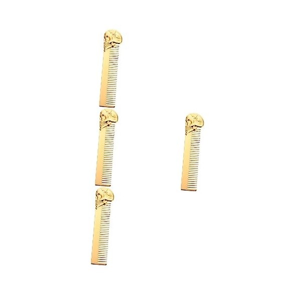 minkissy 5 Pièces Peigne à Huile De Barbe Peigne De Poche Peigne à Barbe De Poche Peigne à Tête De Mort Peigne De Coiffure Pe