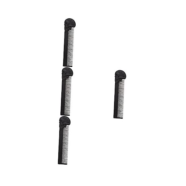 minkissy 5 Pièces Peigne à Huile De Barbe Peigne De Poche Peigne à Barbe De Poche Peigne à Tête De Mort Peigne De Coiffure Pe