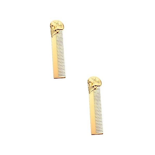 minkissy 5 Pièces Peigne à Huile De Barbe Peigne De Poche Peigne à Barbe De Poche Peigne à Tête De Mort Peigne De Coiffure Pe