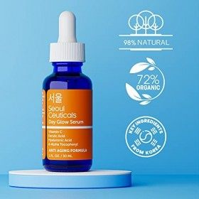 Seoul Ceuticals Soin de la Peau Coréen avec 20% de Vitamines C E - Sérum férulique à lAcide Hyaluronique Anti-Âge et Antirid