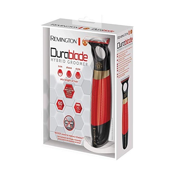 Remington Tondeuse Barbe [Tond Rase Stylise] Durablade Manchester United Tête Précise, 4 sabots 1-6 mm, Wet&Dry, Batterie Li