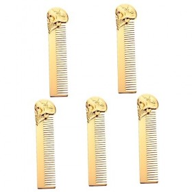 Beavorty 5 Pièces Peigne à Huile De Barbe Peigne De Coiffure Brosse Lissante Barbe Peigne à Tête De Mort Peigne à Barbe De Po