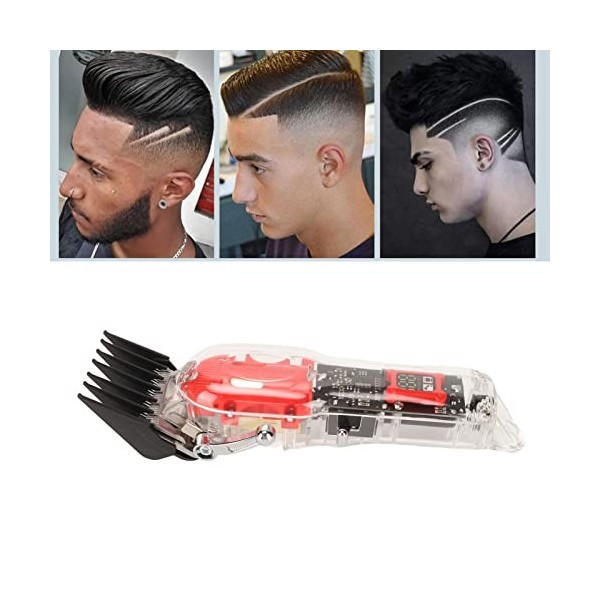 Tondeuse électrique pour Cheveux, Affichage LED à Faible Bruit, Tondeuse à Cheveux à Lame Incisive avec 6 Peignes de Guidage 