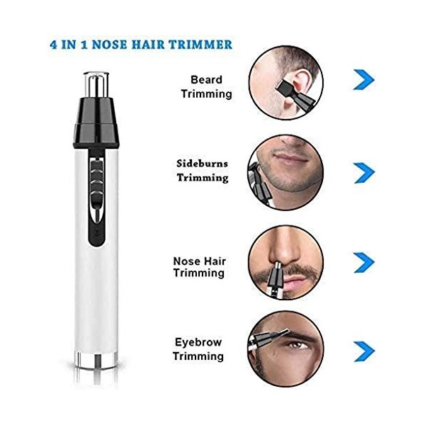 JYZT Tondeuse Poils pour Nez 4-en-1 pour Hommes, Tondeuse Électrique Multifonctionnelle Lavable pour Oreilles Et Sourcils, To