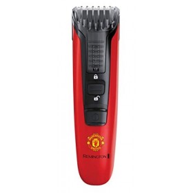 Remington Manchester United Beard Boss Tondeuse à Barbe sans Fil avec Peigne à Bords et 9 réglages de Longueur Noir et Rouge