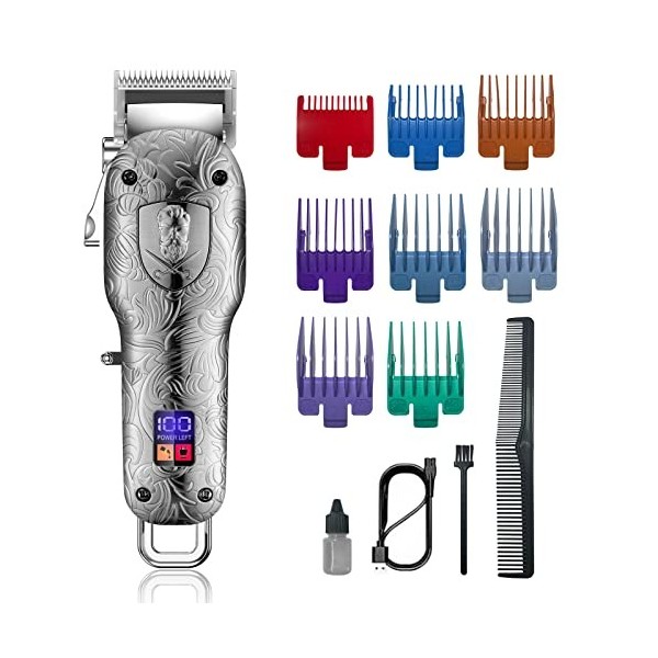 Cosicosy Ensemble de tondeuse à cheveux électrique pour homme, kit de toilettage professionnel sans fil, tondeuse à barbe rec