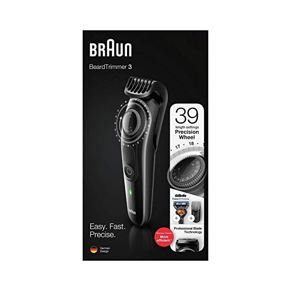 Braun BT 3242 Tondeuse à barbe pour homme avec batterie rechargeable
