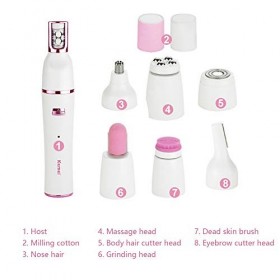 Epilateur Visage Femme,7 en 1 Électrique,USB Rechargeable Corps Multi-fonctions Rechargeable Corps Tondeuse Bikini,Épilateur 