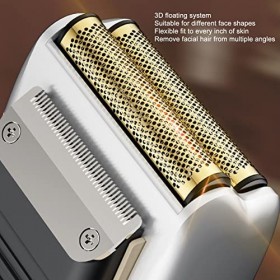 Tondeuse à Barbe, Tondeuse à Barbe USB Rechargeable Détachable Flexible Étanche Humide Sec Électrique Tondeuse à Cheveux pour