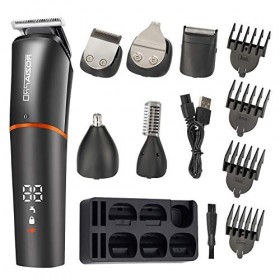 Roziaplus Tondeuse à cheveux 6 en 1 multifonction pour homme avec tondeuse à cheveux sans poils Kit de toilettage professionn