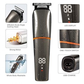 Roziaplus Tondeuse à cheveux 6 en 1 multifonction pour homme avec tondeuse à cheveux sans poils Kit de toilettage professionn