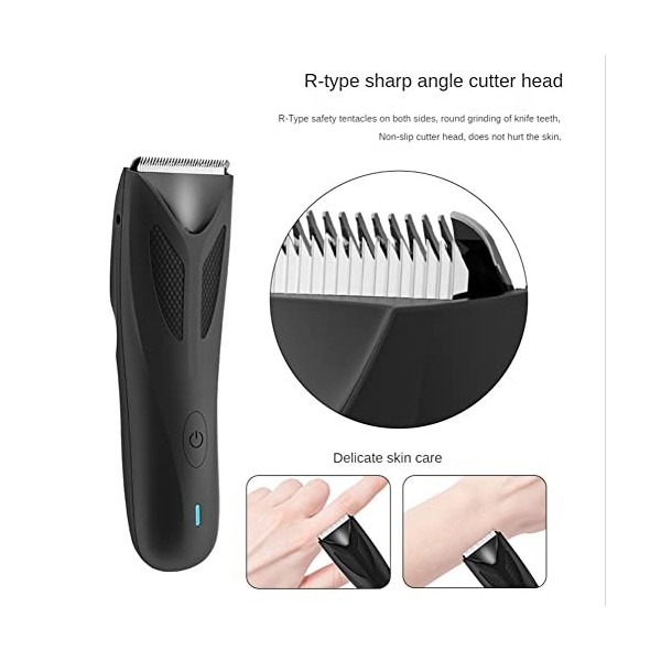 Minghunian 1 ensemble de tondeuse électrique rechargeable pour barbe Noir Rasoir électrique Aine Corps Cheveux Rasage