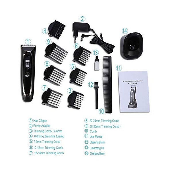 Coupe de cheveux en Céramique pour adultes enfants professionnel Digital écran Mudo Trimmer électrique de coupe tondeuse sans