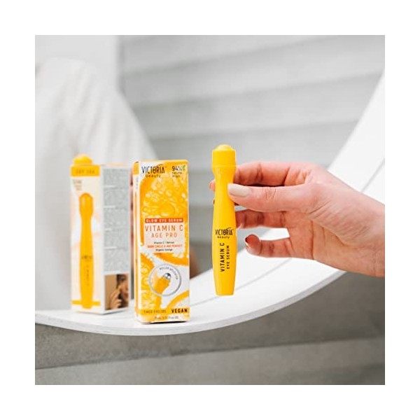 Victoria Beauty,Sérum pour les yeux à la vitamine C Roll On, crème pour les yeux contre les rides et les cernes, huile doran