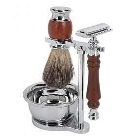 Support en Alliage, Rangement élégant pour Rasoirs et Brosses, Support Multifonctionnel, Bol à Savon de Rasage, Finition Soig