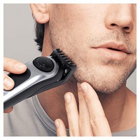 Braun Tondeuse À Barbe BT5065, Tondeuse Barbe Et Cheveux, Mini Rasoir À Grille, Noir/Argent