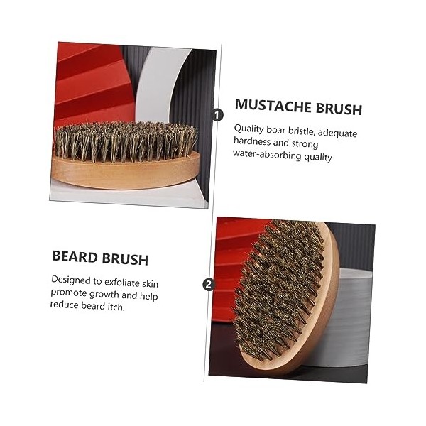 minkissy Lot de 16 brosses à barbe pour homme - Kit de toilettage en poils de sanglier - Peigne de poche en bois - Peigne à b