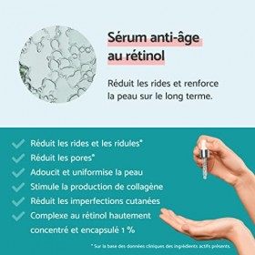 Remescar Retinol Serum 30ml - Sérum Anti-âge Anti-rides Profondes au Collagène - Lisse et Uniformise la Peau - Réduit les Imp