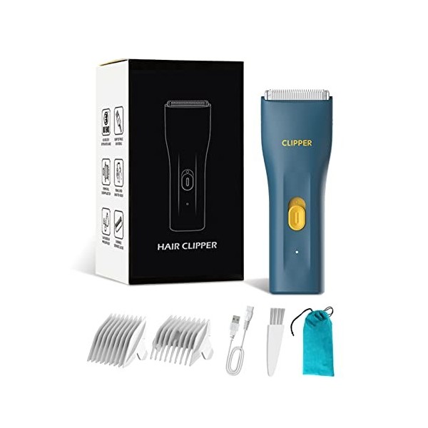 Marvljojo Tondeuse électrique pour homme, étanche, pour cheveux mouillés et secs, sans fil, têtes de lame en céramique rempla